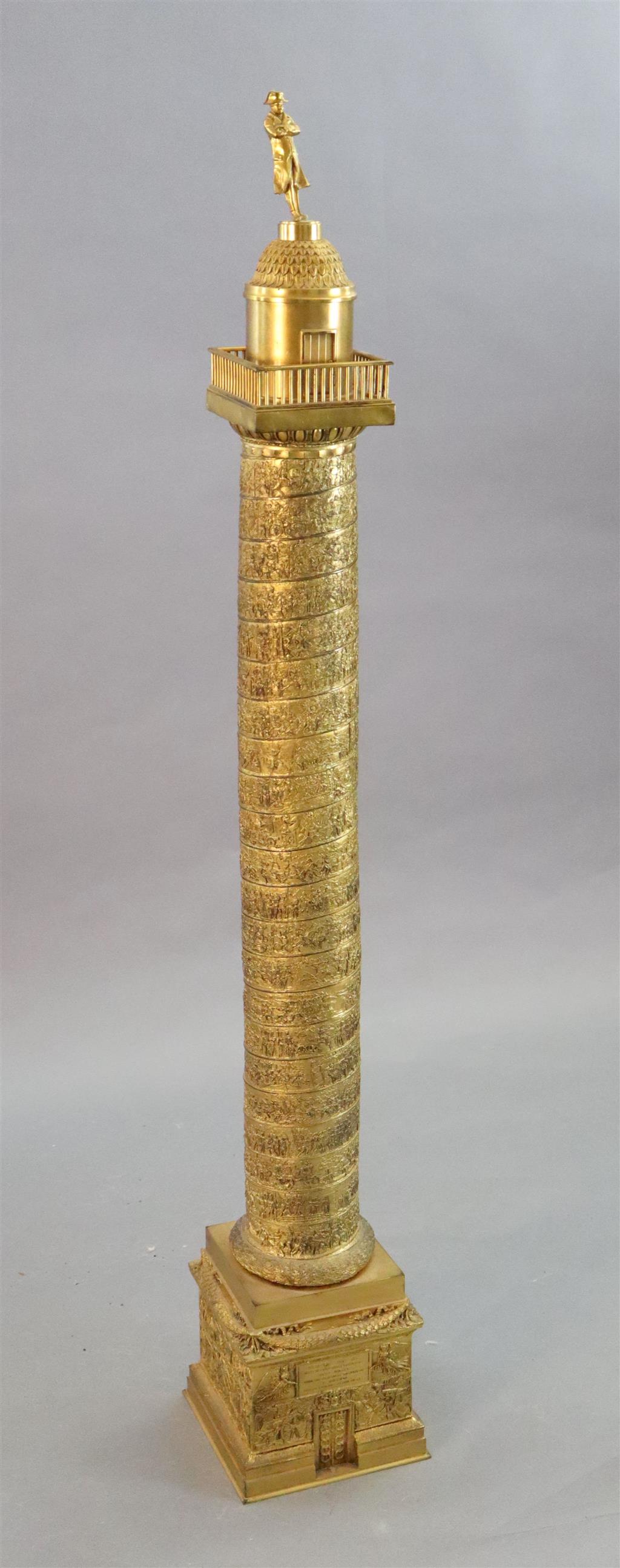 A French ormolu model of The Colonne Vendôme, H.52in. D.8in.